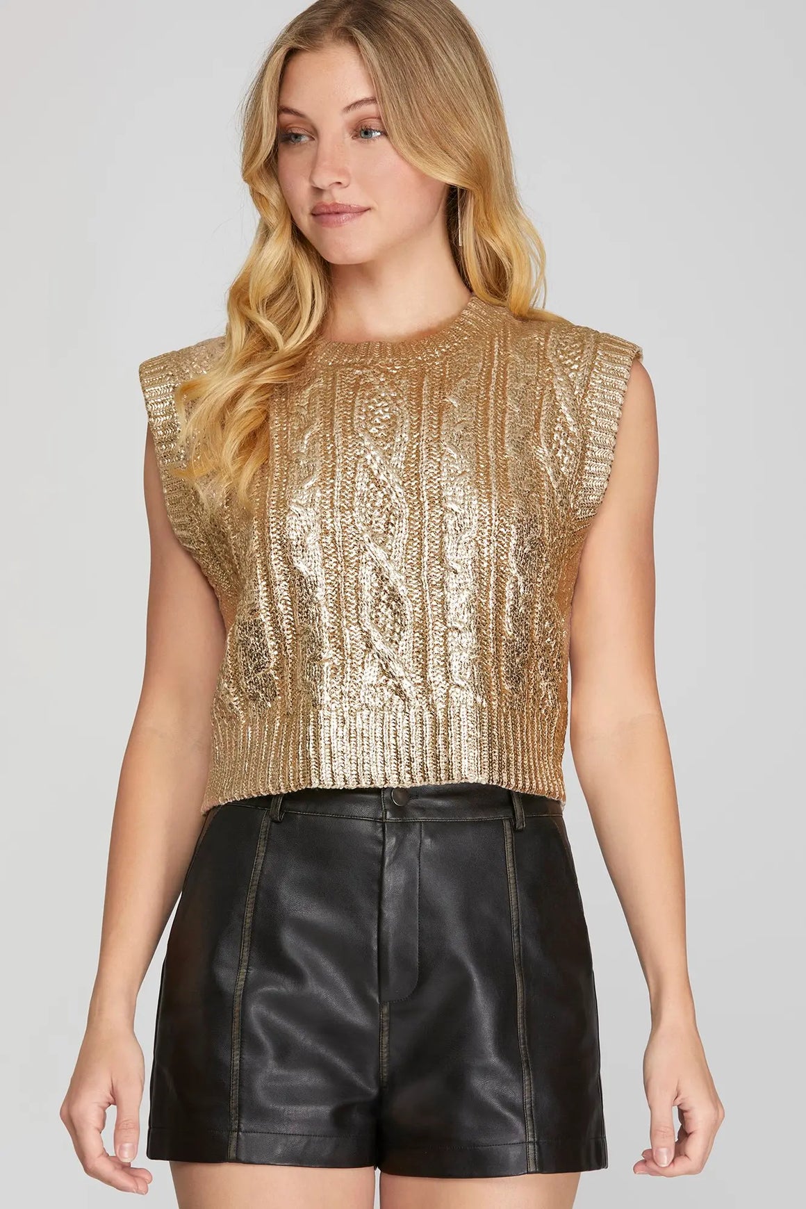 Goldie Metallic Sleeveless Sweater
