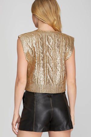 Goldie Metallic Sleeveless Sweater