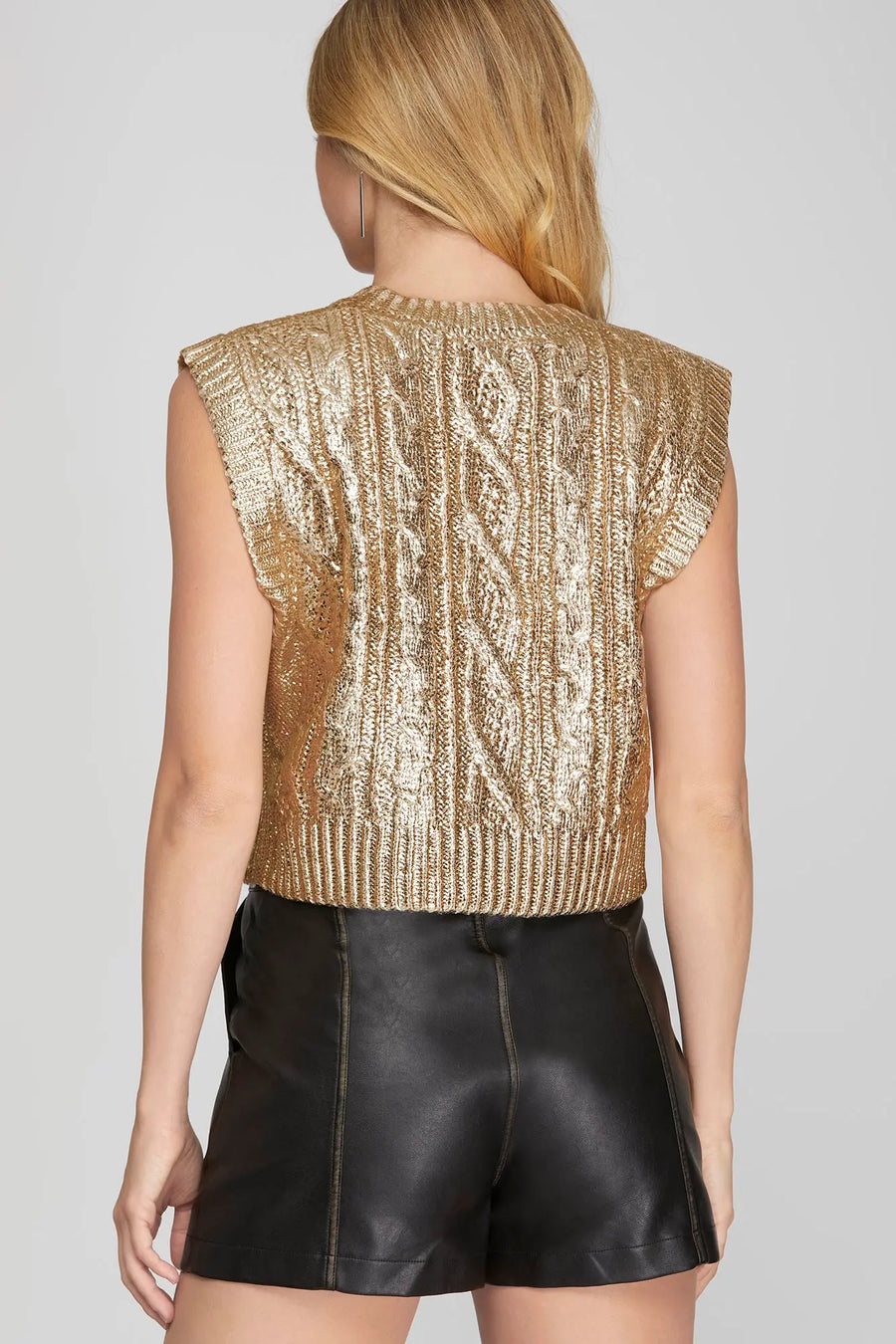 Goldie Metallic Sleeveless Sweater