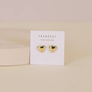 JAXKELLY | Puffed Gold Heart Earrings