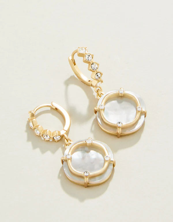 Orla Round Drop Earrings - Mother of Pearl