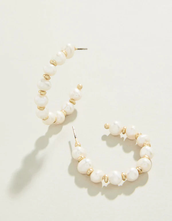 Spartina 449 | Annabelle Beaded Hoop Earrings Pearl