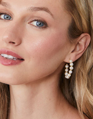 Spartina 449 | Annabelle Beaded Hoop Earrings Pearl