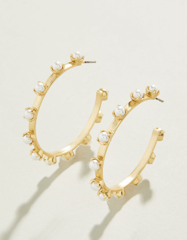 Spartina 449 | Stand Out Hoop Earrings Pearl