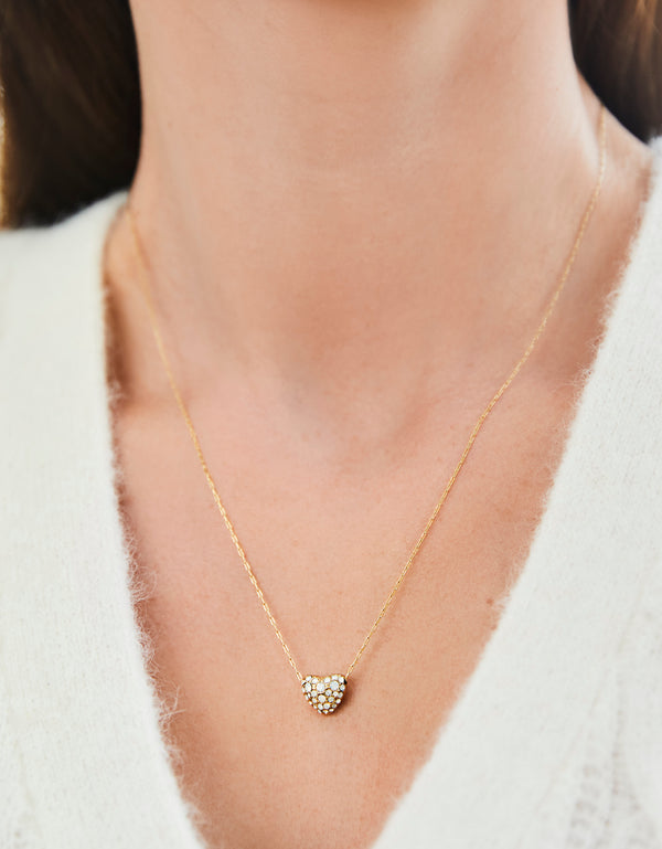 Spartina 449 | Sparkling White Opal Heart Necklace