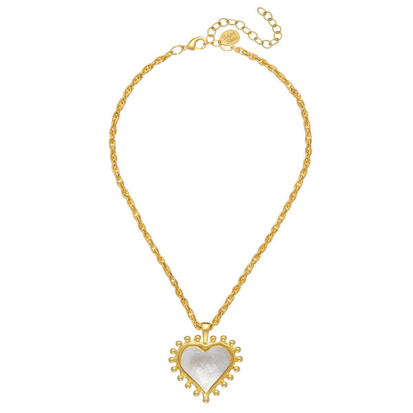 Susan Shaw | Mother of Pearl Heart Necklace