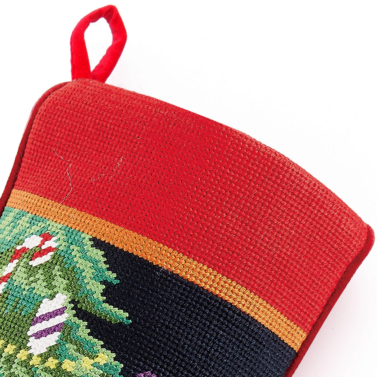 Toy Train Needlepoint Stocking