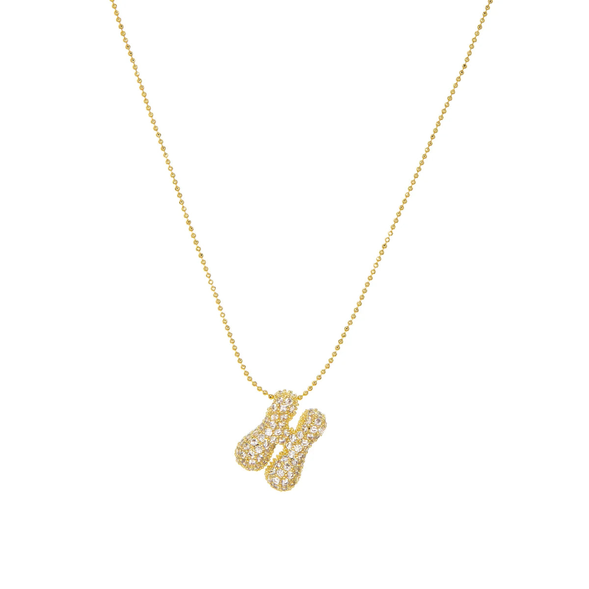 Pave Bubble Charm Necklace