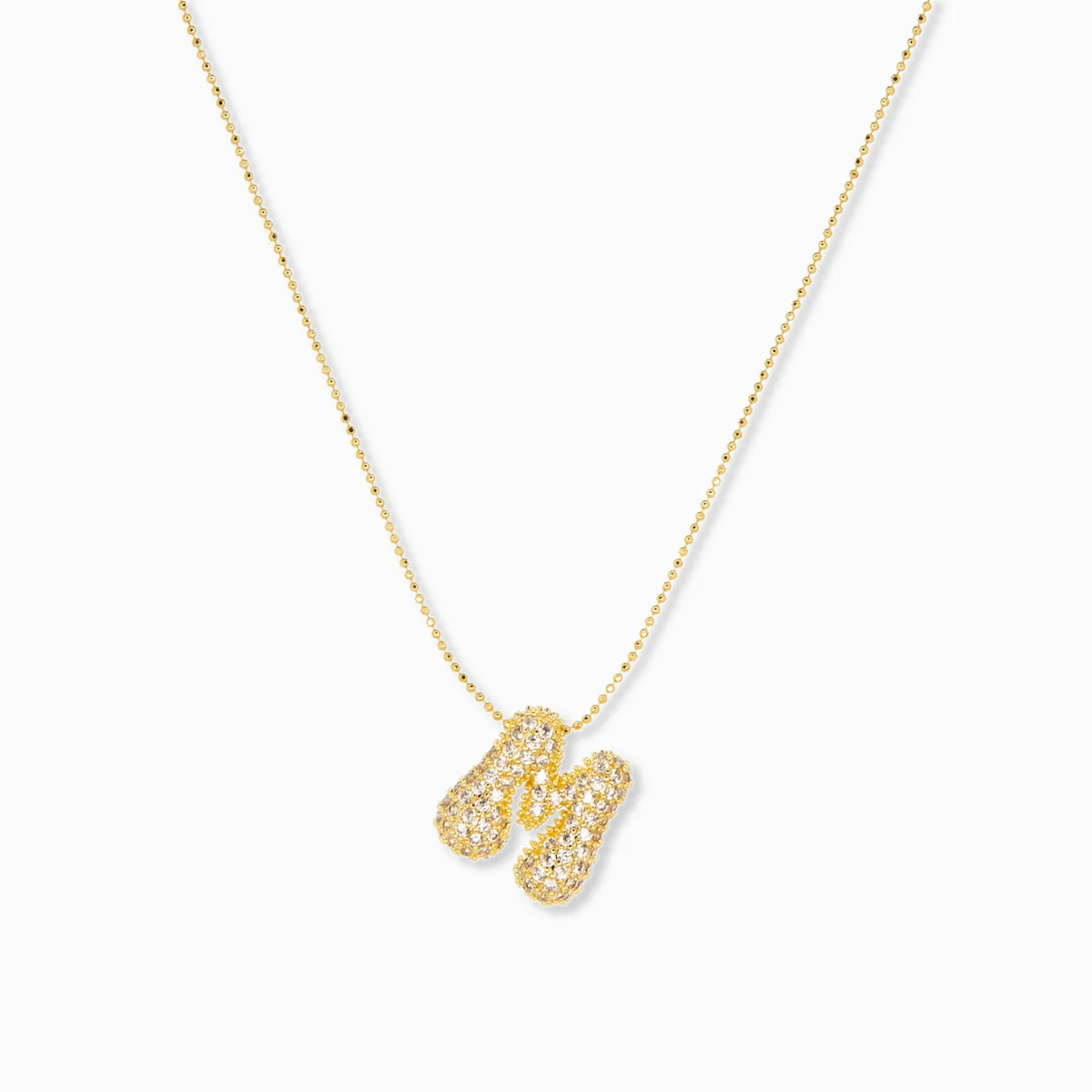 Pave Bubble Charm Necklace