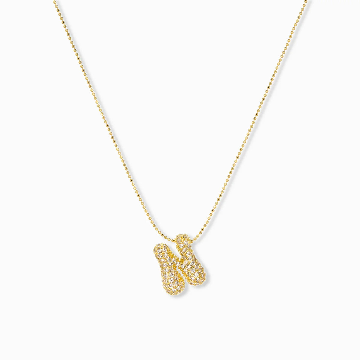 Pave Bubble Charm Necklace