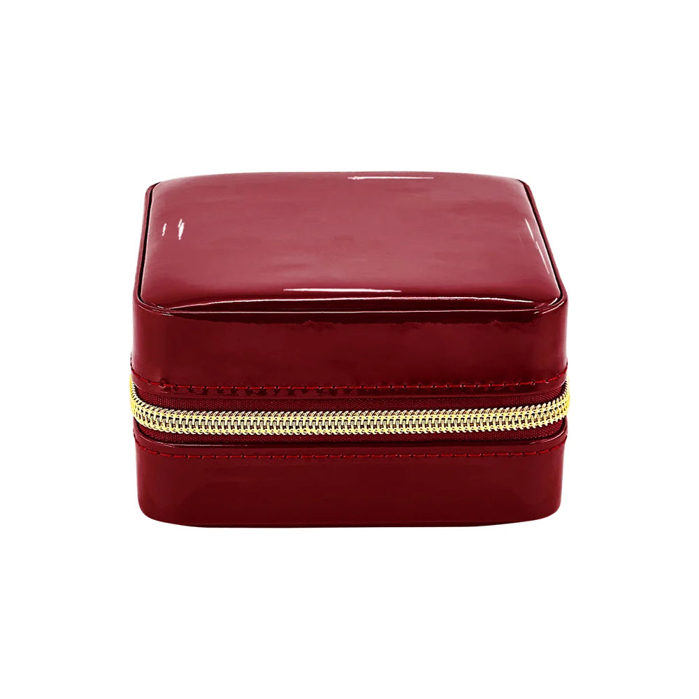 Patent Leather Travel Jewelry Case