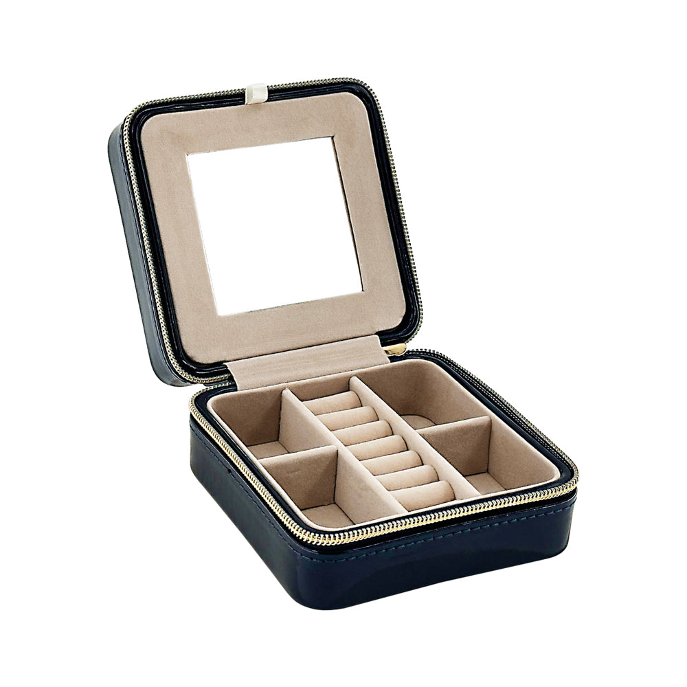 Patent Leather Travel Jewelry Case