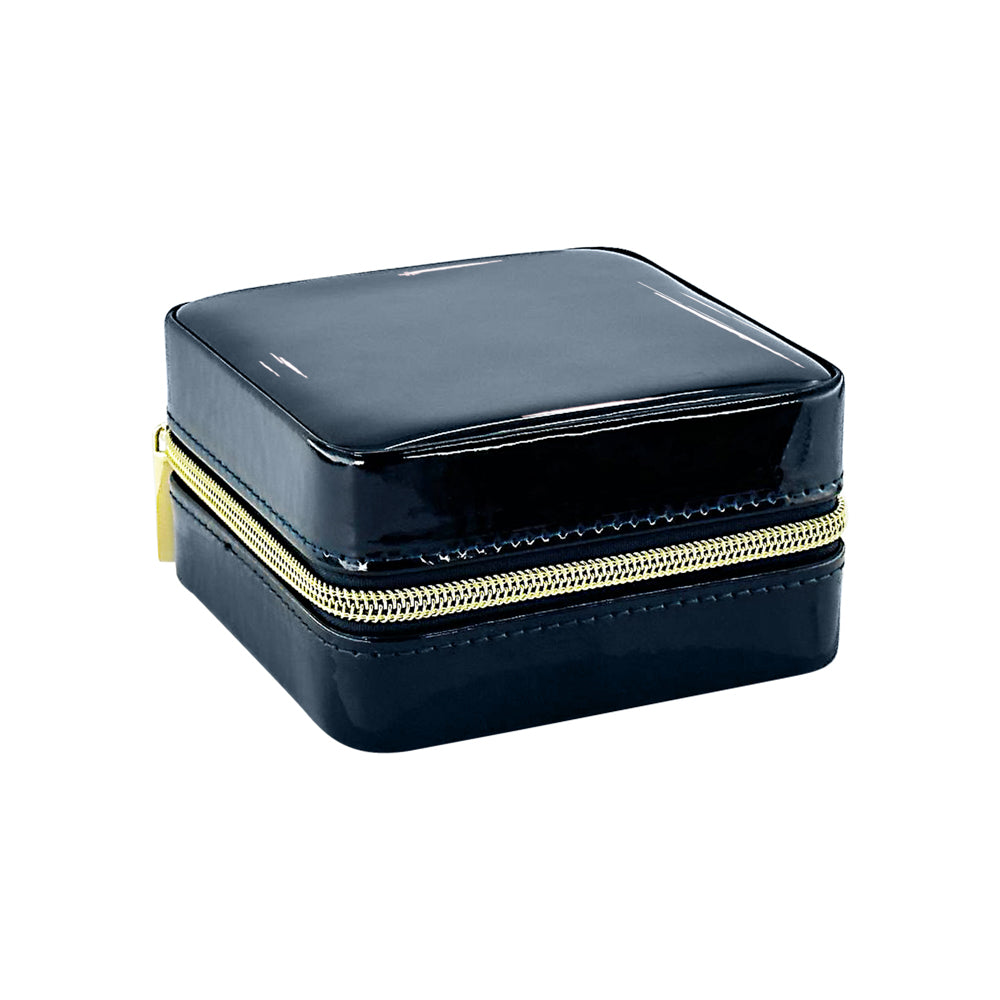 Patent Leather Travel Jewelry Case