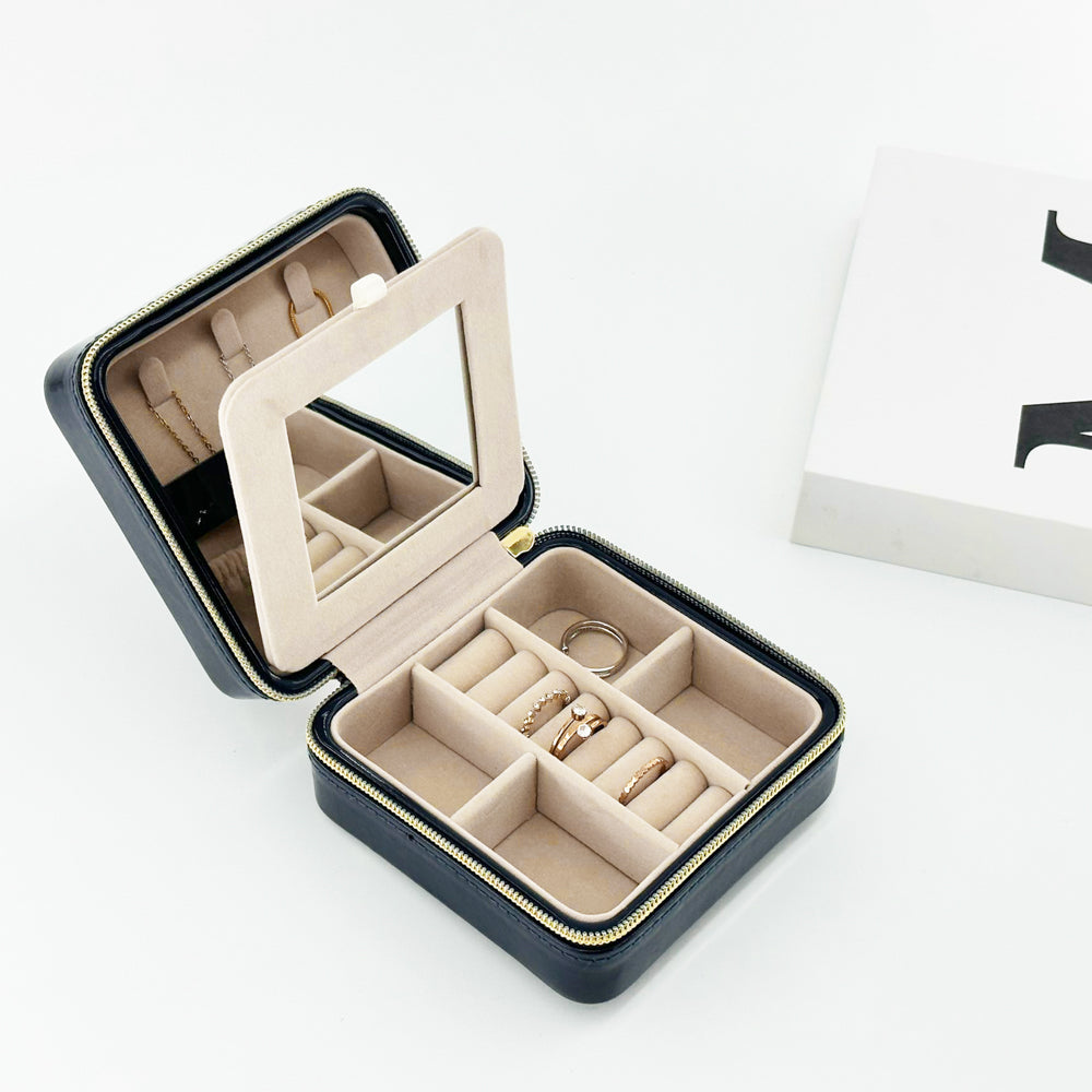 Patent Leather Travel Jewelry Case