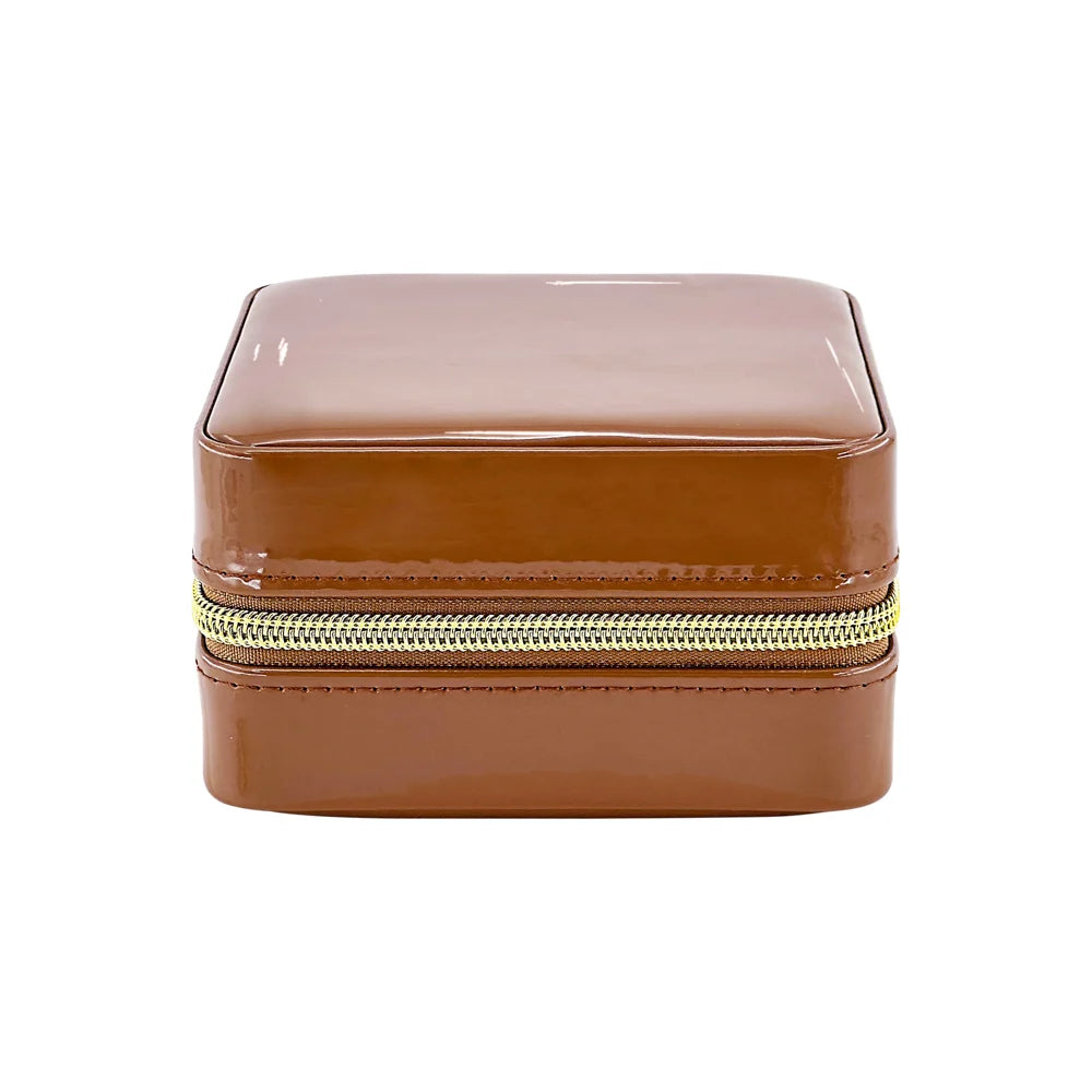 Patent Leather Travel Jewelry Case