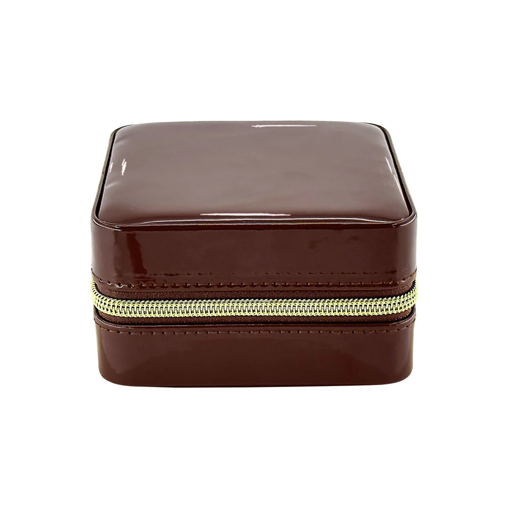 Patent Leather Travel Jewelry Case