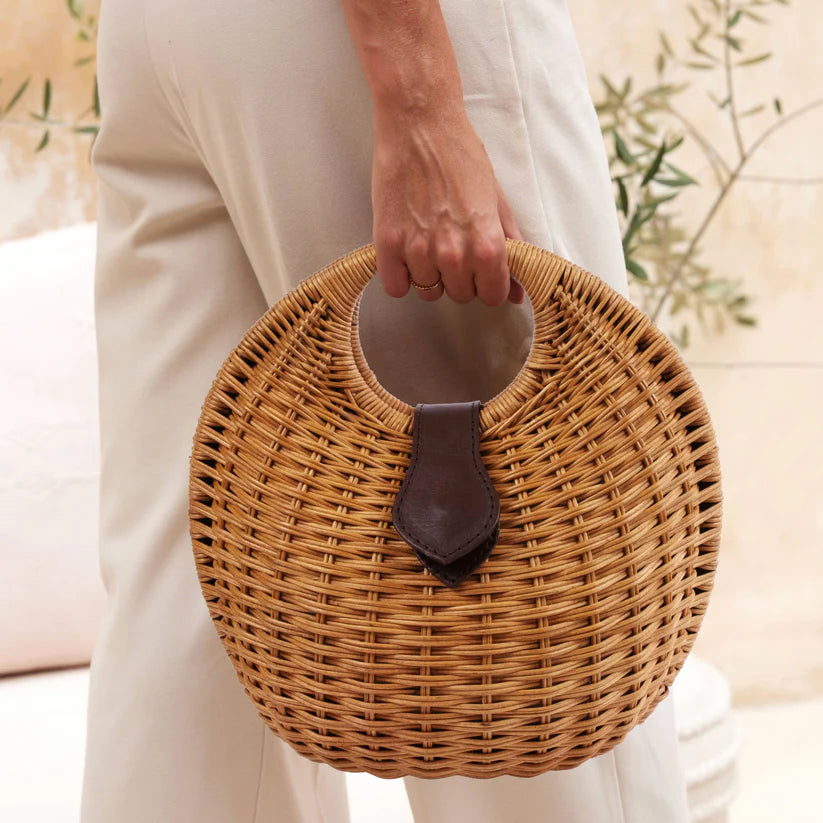 Rattan Round Handbag