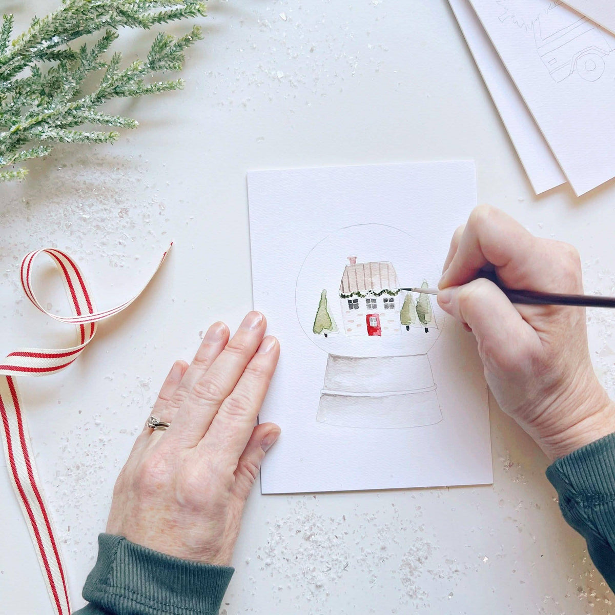 Christmas Cheer Paintable Notecard Set