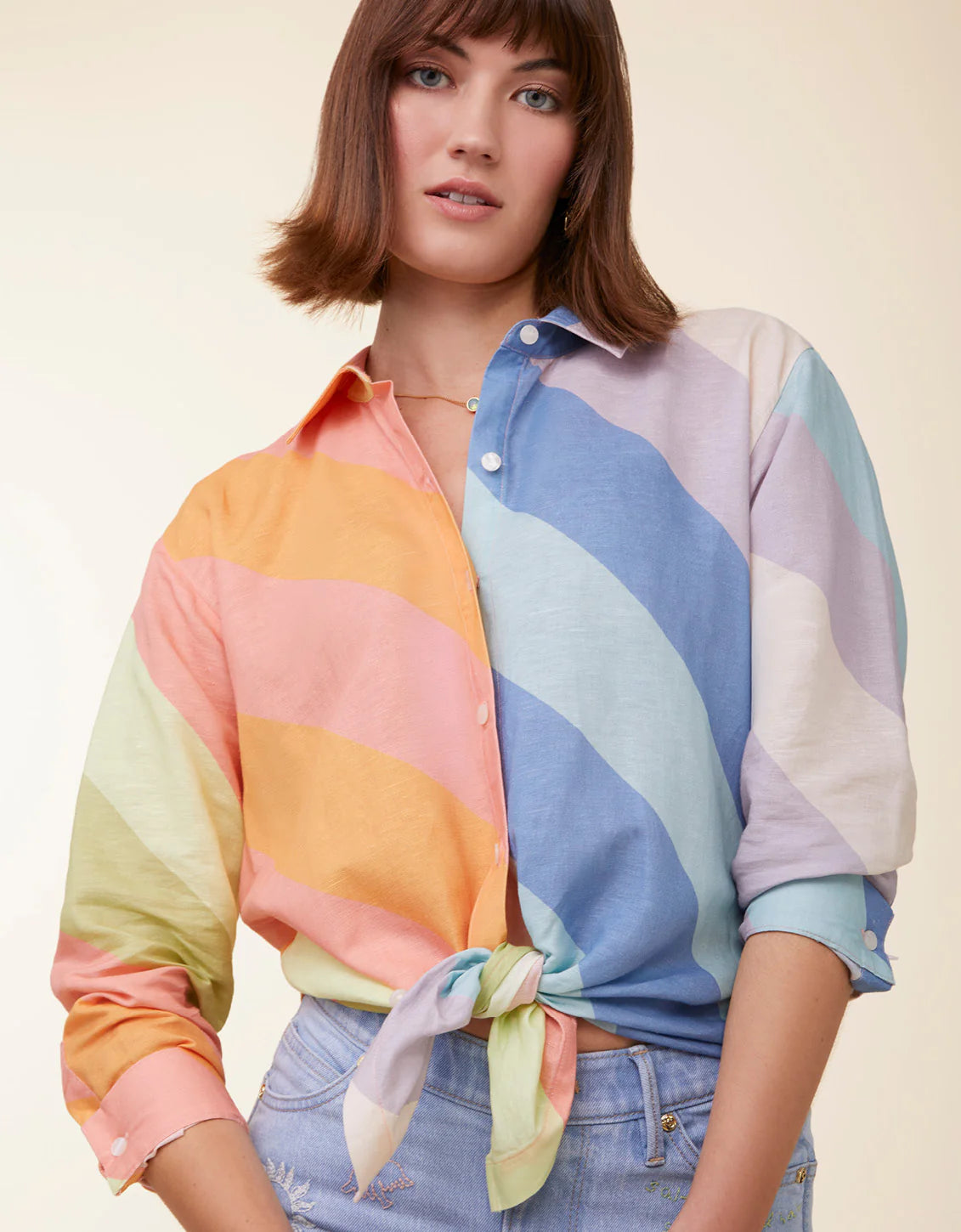 Spartina | Aida Buttonfront Shirt Overboard Cabana Stripe