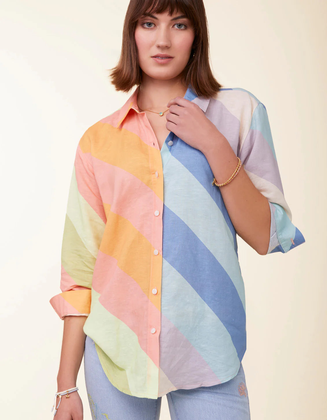 Spartina | Aida Buttonfront Shirt Overboard Cabana Stripe