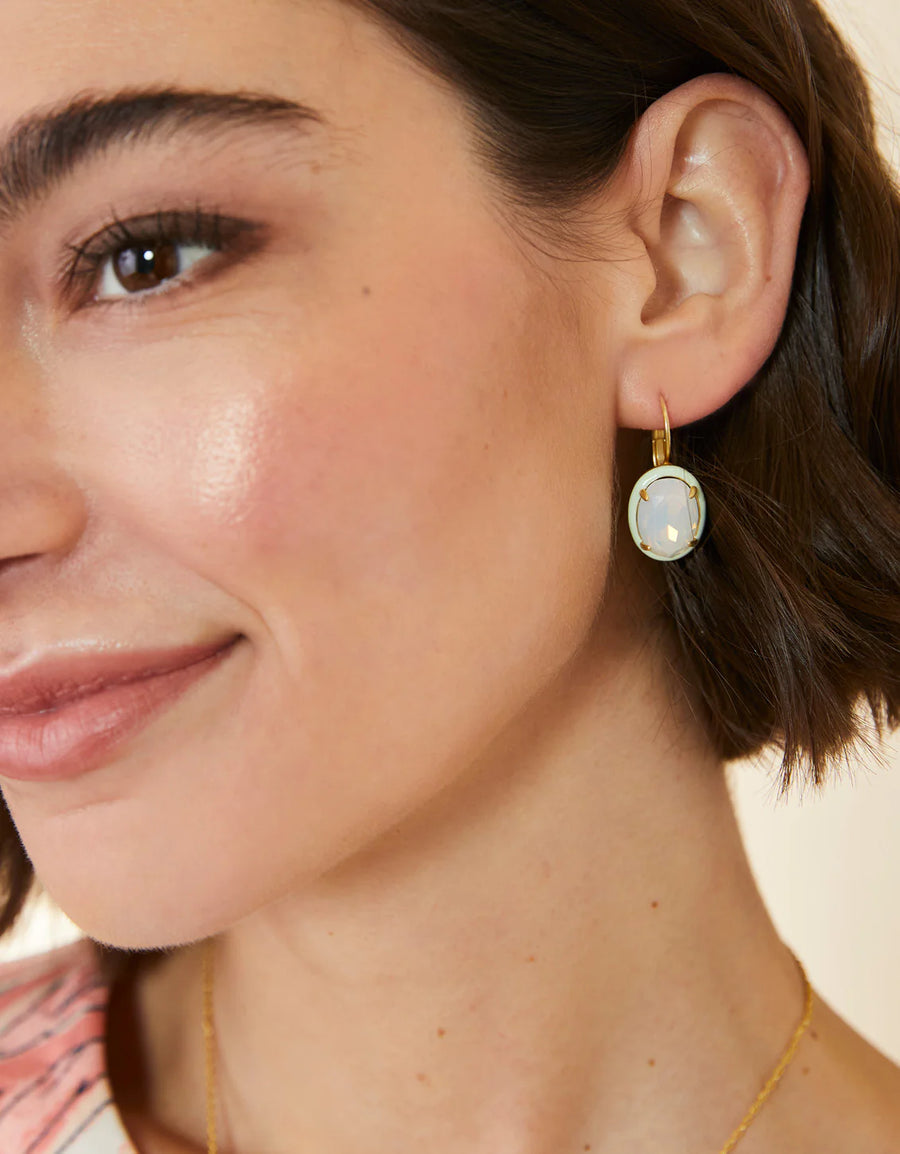 Spartina | Clara Oval Earrings White Opal