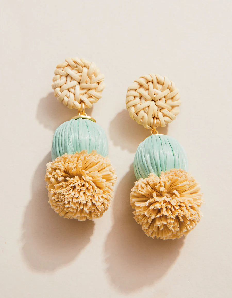 Spartina | Straw Pom Earrings