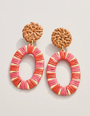 Spartina | Straw Oval Earrings