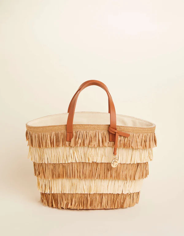 Spartina | Raffia Fringe Day Tote Nutmeg Natural