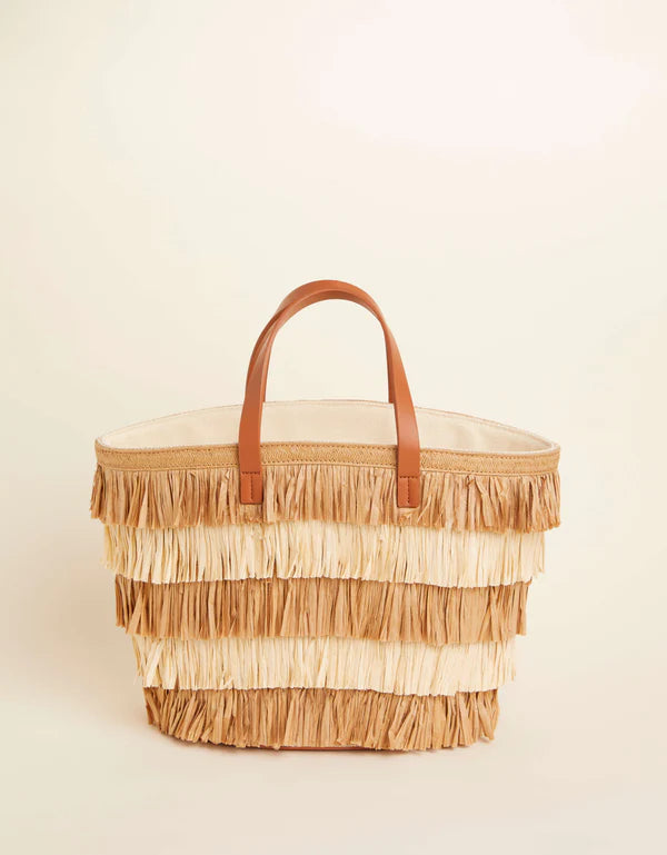 Spartina | Raffia Fringe Day Tote Nutmeg Natural