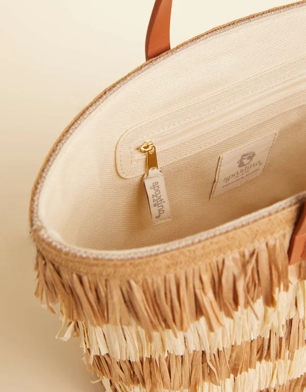 Spartina | Raffia Fringe Day Tote Nutmeg Natural
