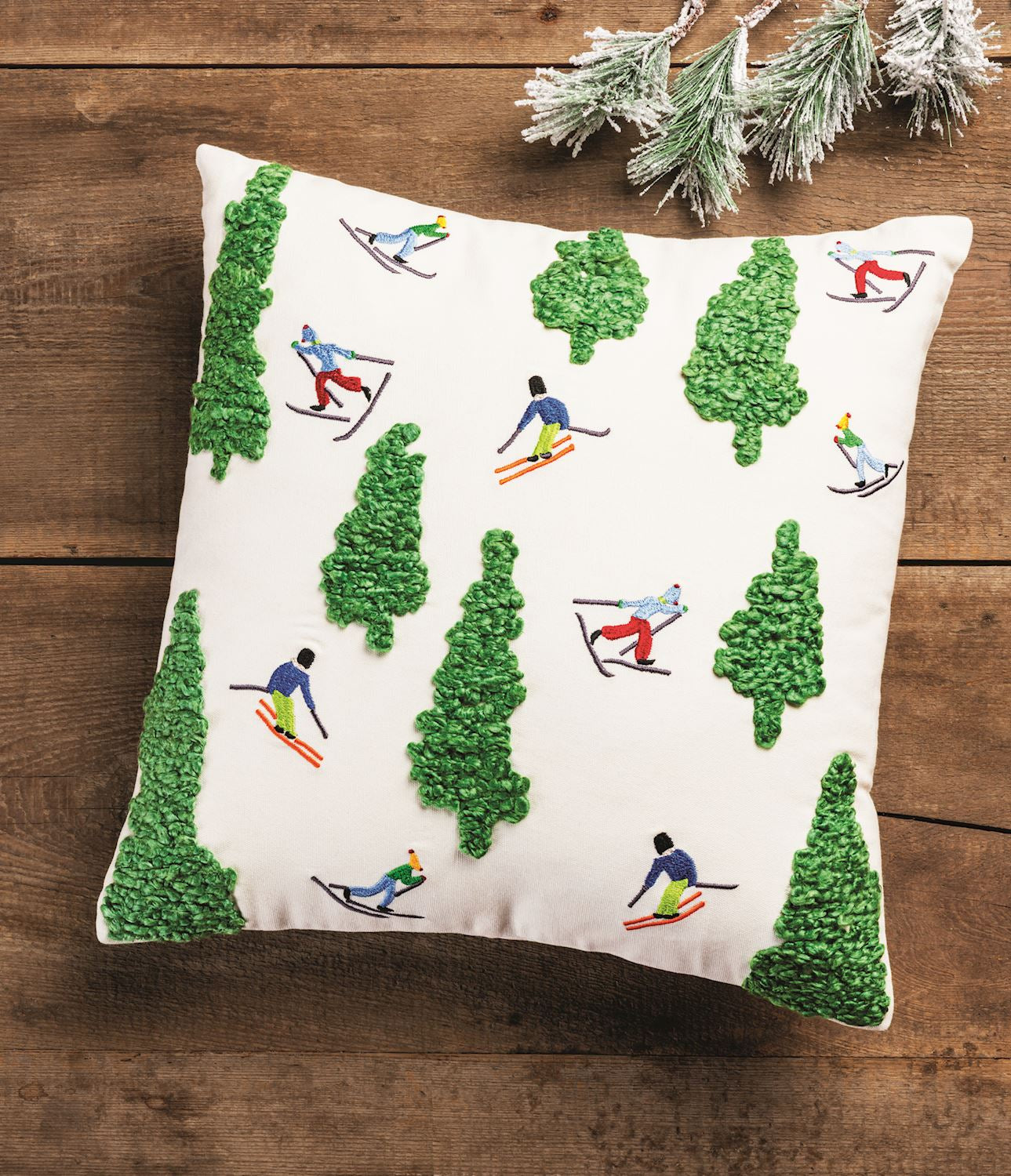 Embroidered Ski Pillow