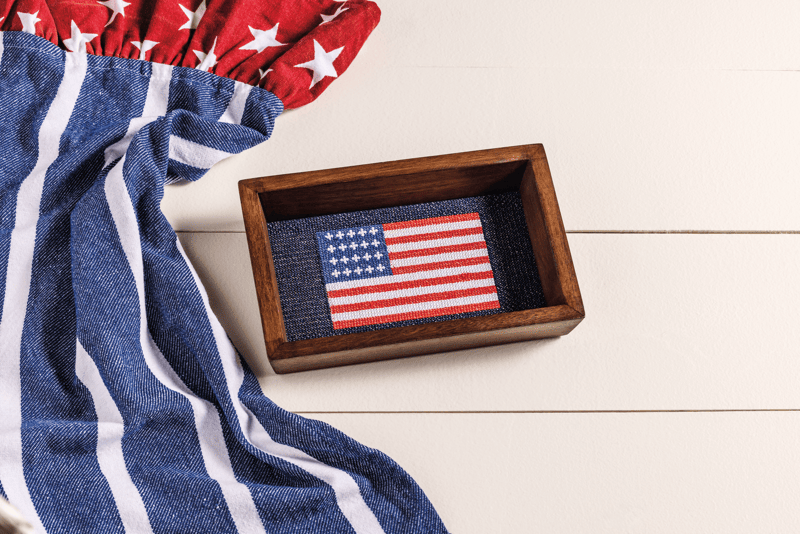 Needlepoint Flag Tray