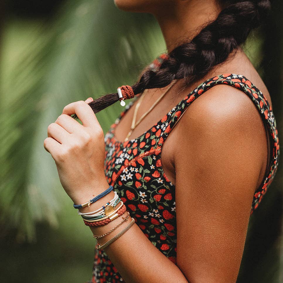 "Imagine" Gold Rainbow Themed Hair Tie Bracelets