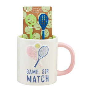MudPie | Tennis Mug & Stirrer Set