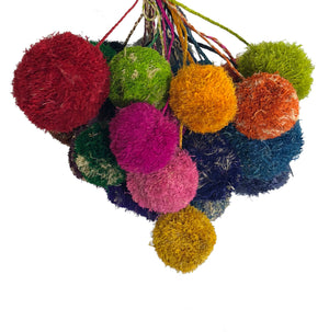 Pompoms Solid Color Single Raffia Poufs Charm