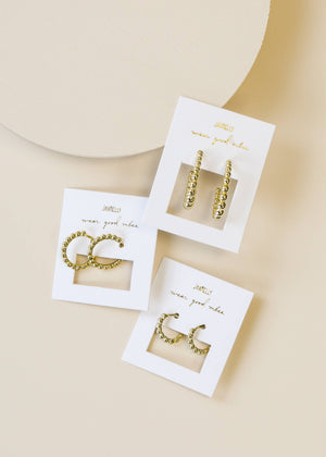 Ball Hoop - Small - Gold Earrings