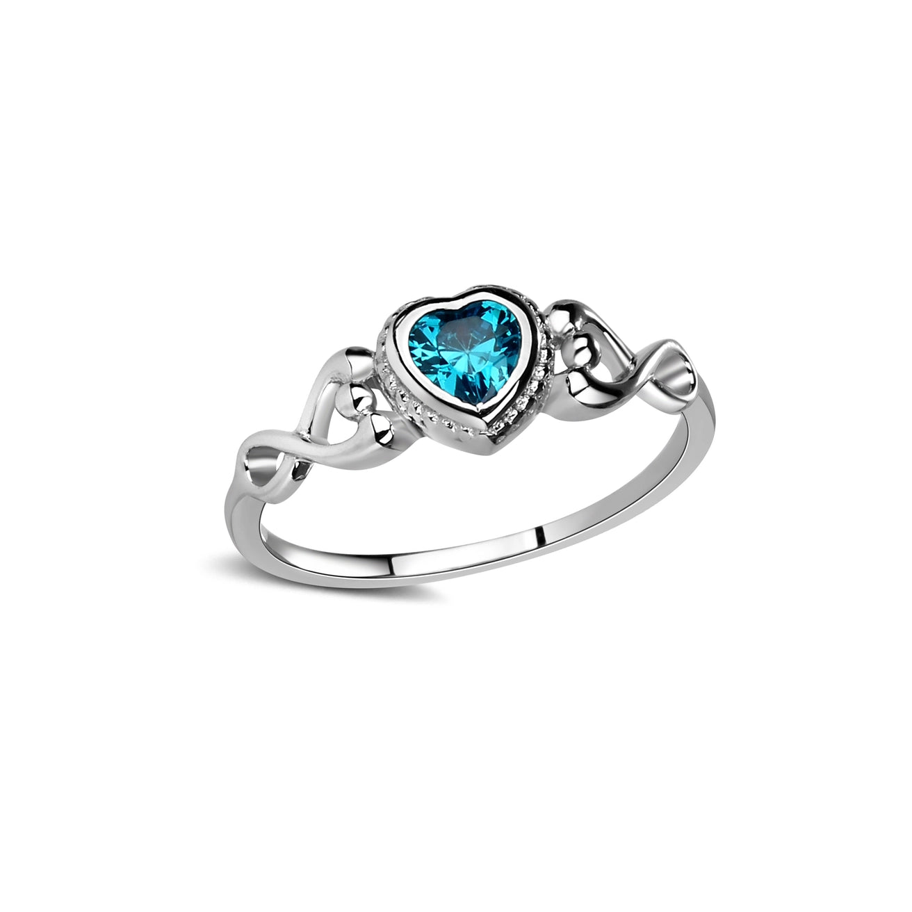 Cherished Moments | Sterling Silver Heart Birthstone Ring