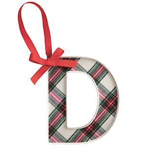 MudPie | Initial Tartan Ornaments