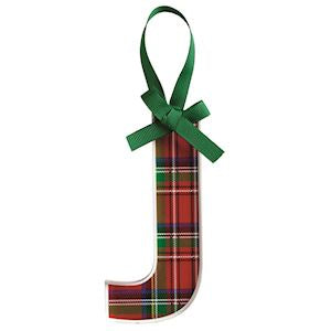 MudPie | Initial Tartan Ornaments