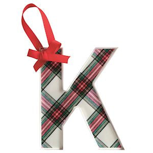 MudPie | Initial Tartan Ornaments