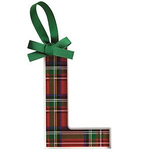 MudPie | Initial Tartan Ornaments