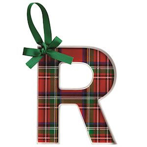 MudPie | Initial Tartan Ornaments