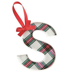 MudPie | Initial Tartan Ornaments