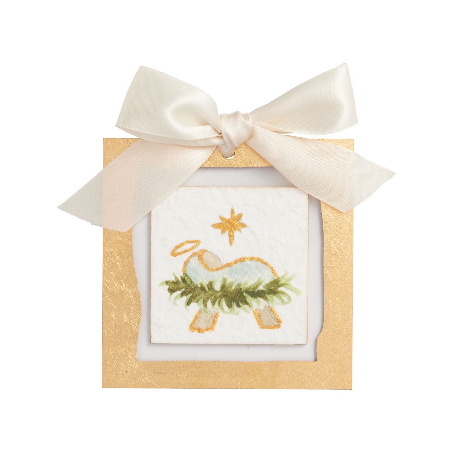 Gold Hand-Painted Acrylic Ornament