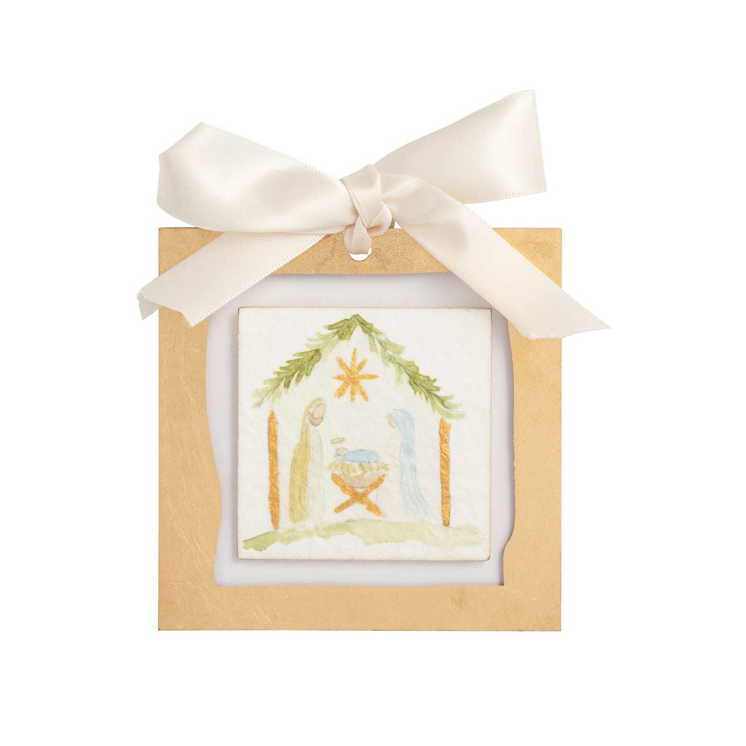 Gold Hand-Painted Acrylic Ornament