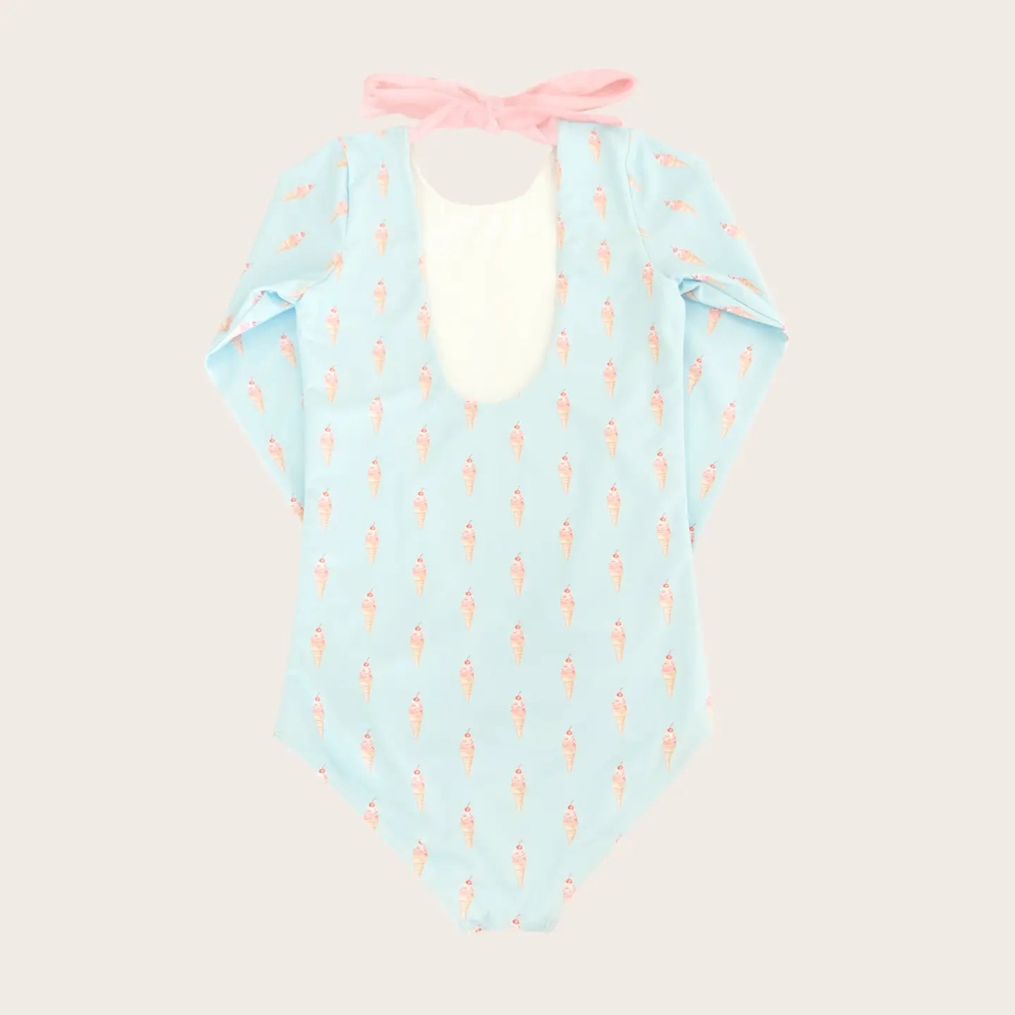 Cherry Sundae One Piece Long Sleeve Swimsuit