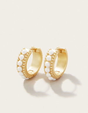 Spartina 449 | Midi Hoop Earrings Pearl