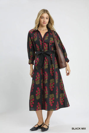 Macey Maxi Shirt Dress with Tie