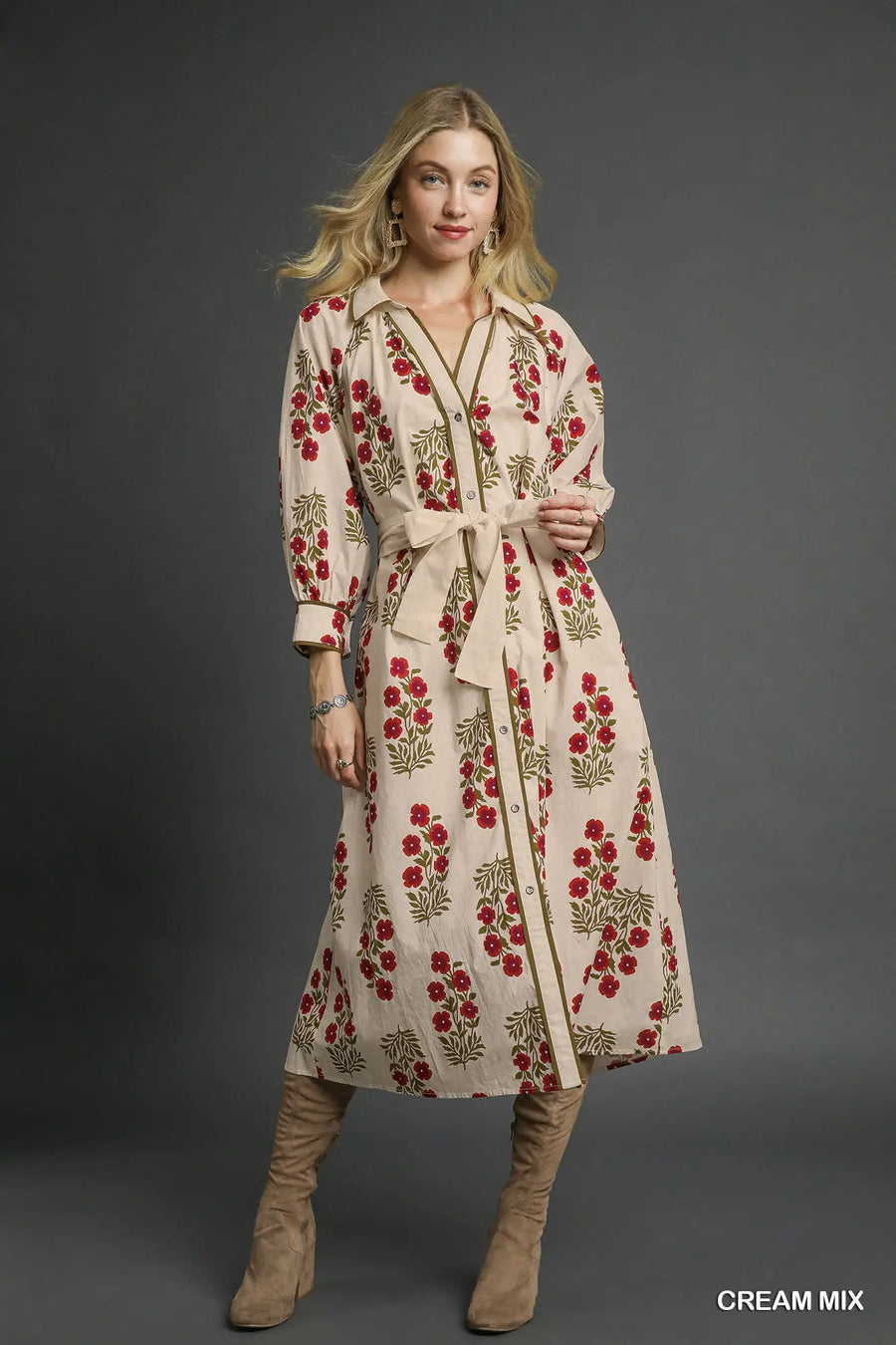 Macey Maxi Shirt Dress with Tie
