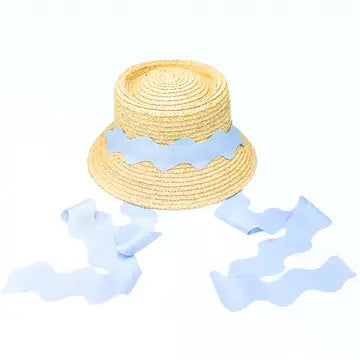 Bits and Bows | Harbor Hat with Scalloped Ribbon - Youth